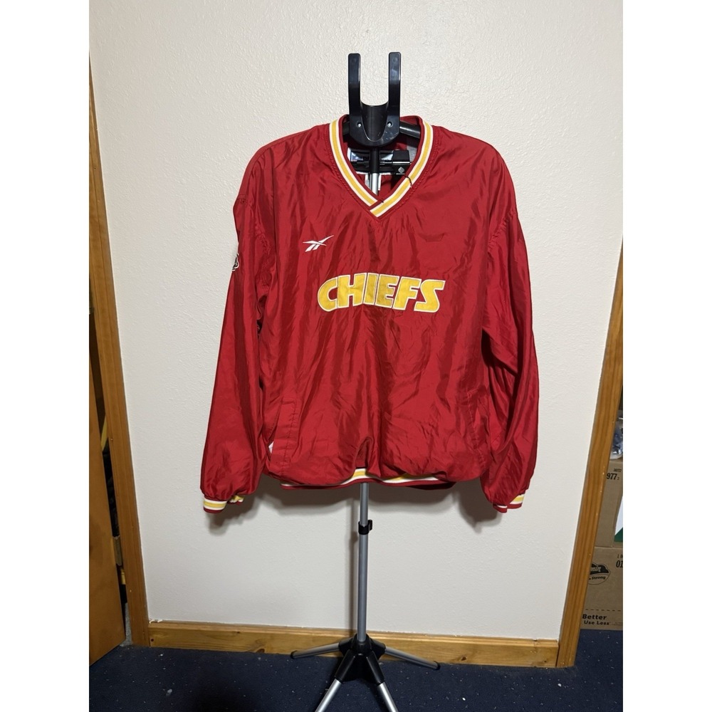 Vintage Kansas City Chiefs NFL Pro Line‎ Reebok Pullover Jacket XL 90s READ